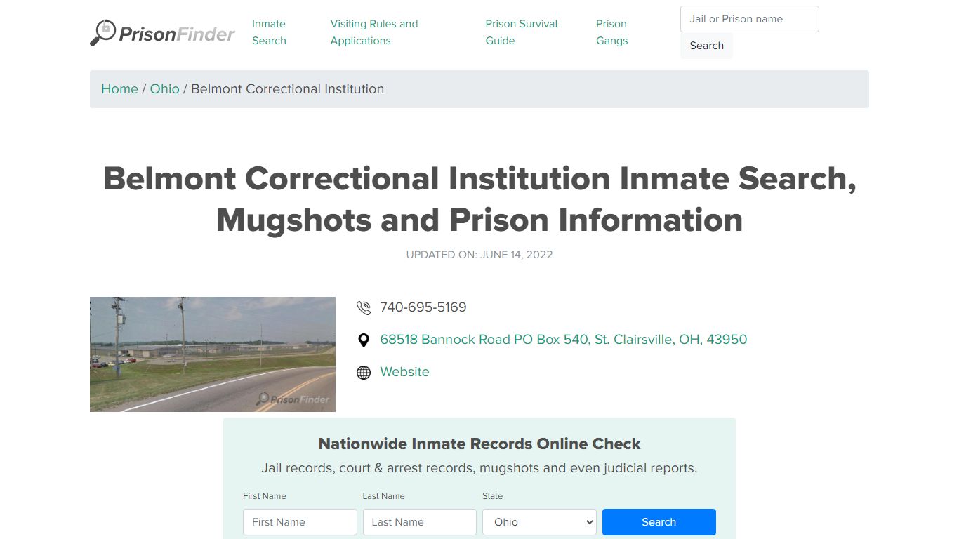 Belmont Correctional Institution Inmate Search, Mugshots ...