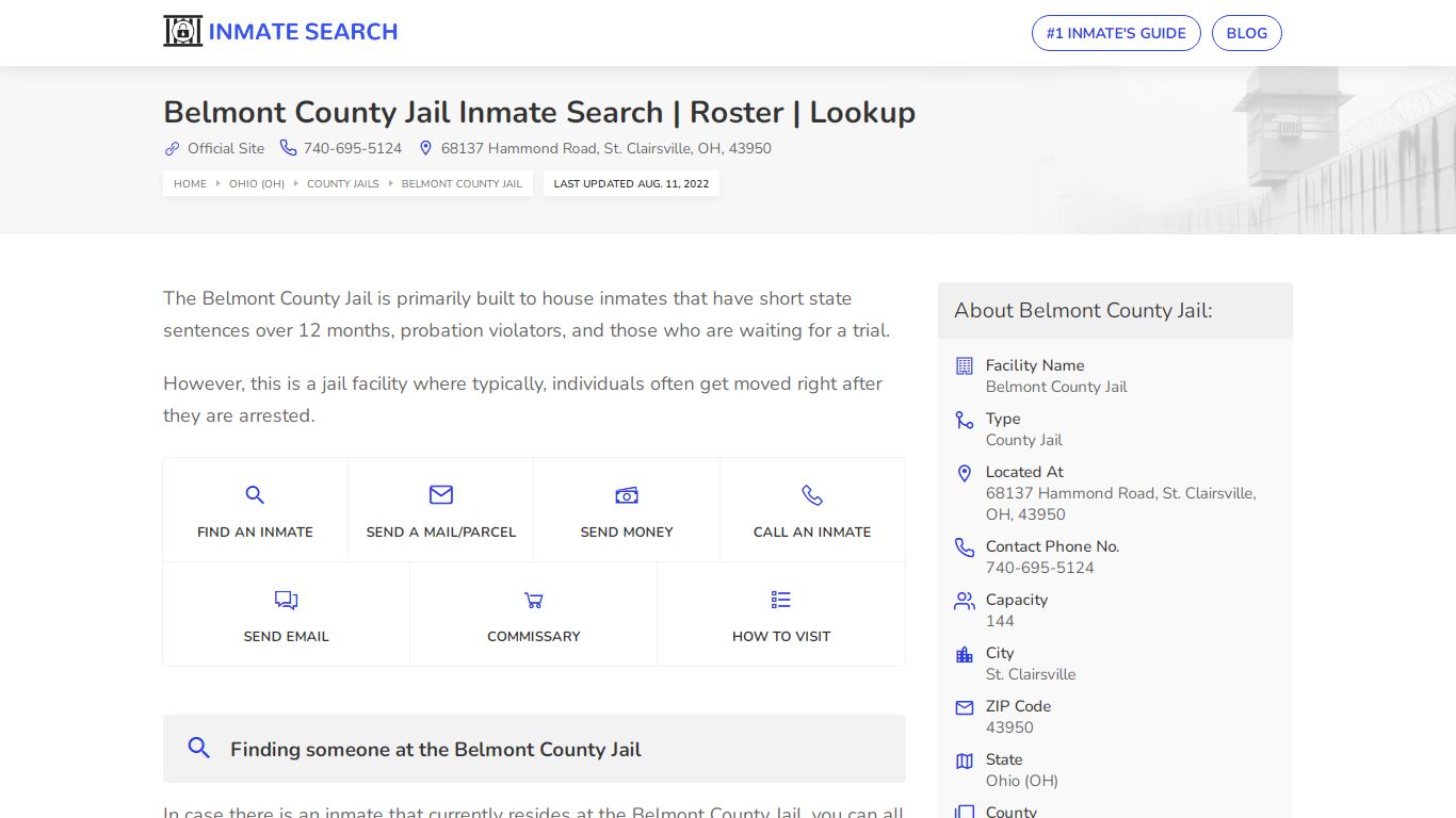 Belmont County Jail Inmate Search | Roster | Lookup